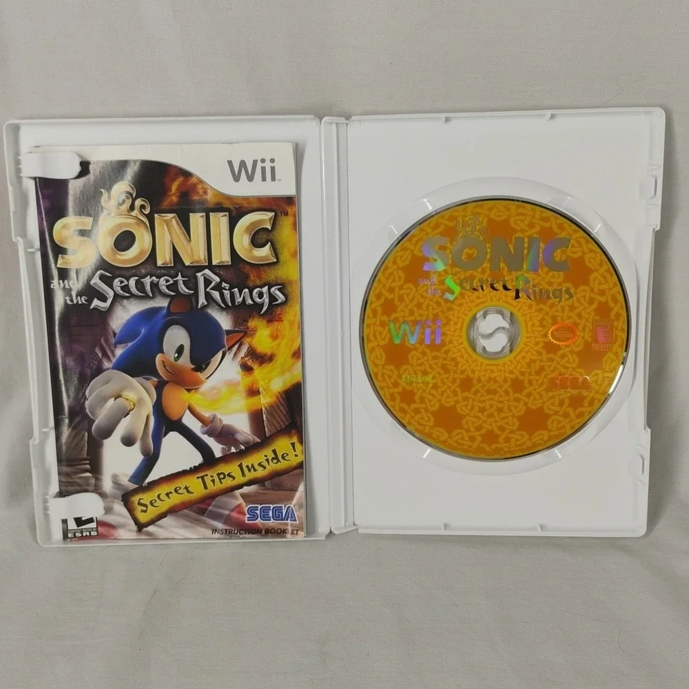 Sonic & The‎ Secret Rings Video Game Nintendo Wii Sega Tested Working